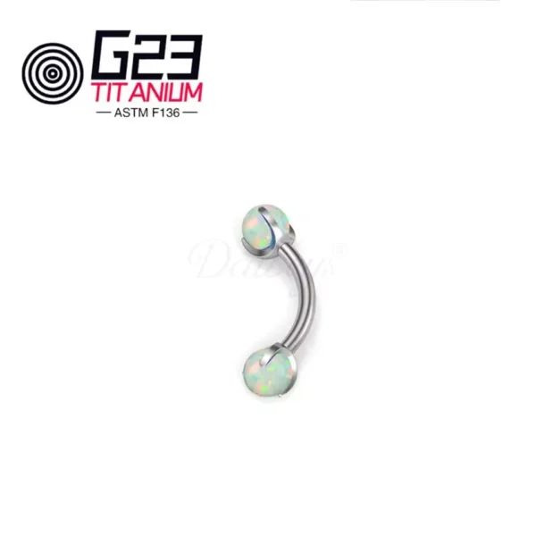 Daweys DS7033 F136 Titanium Eyebrow Piercing Jewelry Fashion Opal Curved Barbell Piercing - Bild 3