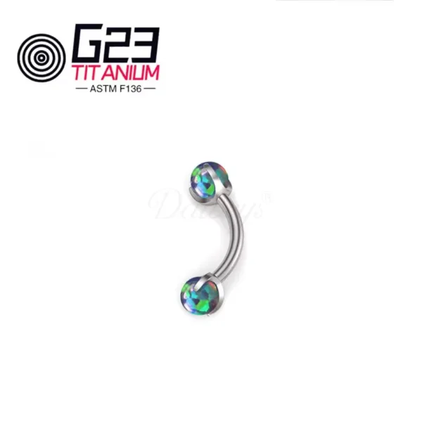 Daweys DS7033 F136 Titanium Eyebrow Piercing Jewelry Fashion Opal Curved Barbell Piercing - Bild 4