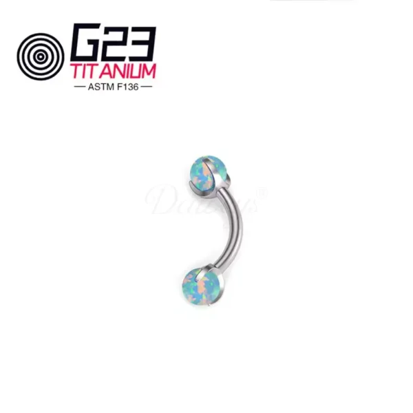Daweys DS7033 F136 Titanium Eyebrow Piercing Jewelry Fashion Opal Curved Barbell Piercing - Bild 5