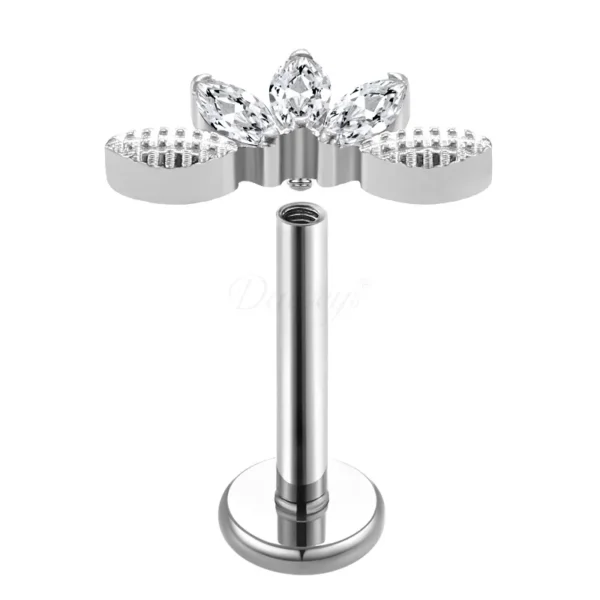 Daweys DS4253 F136 Titanium Threaded Labret Hot selling Piercings Lip Stud - Immagine 2