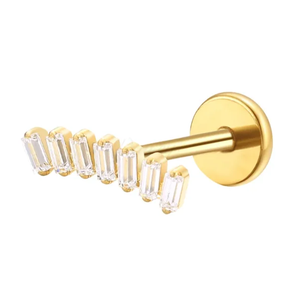 Daweys DS4257 Titanium Lip Stud with 5A Zirconia – Elegant, Durevole, Hypoallergenic Body Jewelry