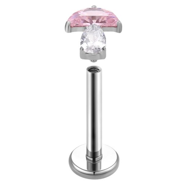 Daweys DS4262 Titanium Mushroom Labret Piercing – Hypoallergenic, Stylish, Durable, Perfect for Lip Piercings - Image 6