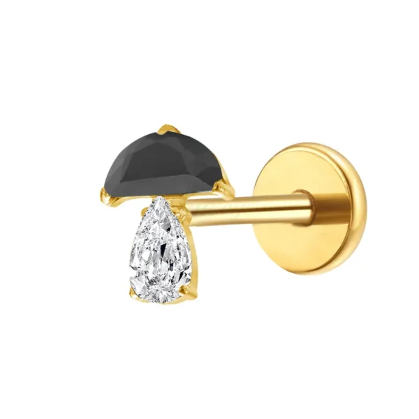 Daweys DS4262 Titanium Mushroom Labret Piercing – Hypoallergenic, Elegante, Durevole, Perfect for Lip Piercings - Immagine 4