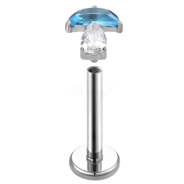 Daweys DS4262 Titanium Mushroom Labret Piercing – Hypoallergenic, Elegante, Durevole, Perfect for Lip Piercings - Immagine 8