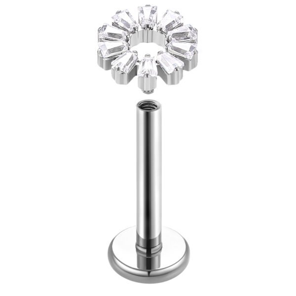 Daweys DS4270 Lip Piercing – Sleek Titanium Design with Elegant Zircon Accents for Modern Style - Image 2