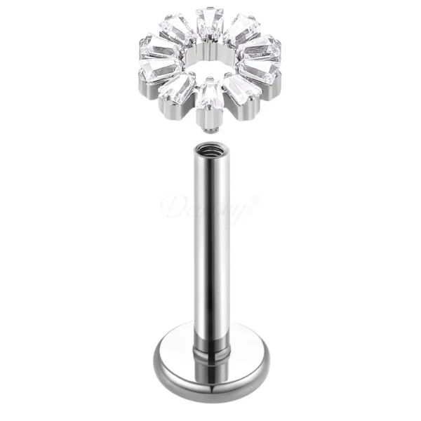 Daweys DS4270 Lip Piercing Sleek Titanium Design with Elegant Zircon Accents for Modern Style - Bild 2
