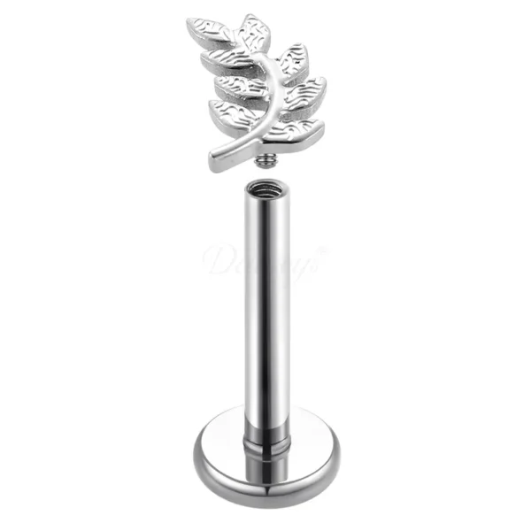 Daweys DS4277 Leaf Design Titanium Piercing Elegant Durable Hypoallergenic Body Jewelry - Immagine 2