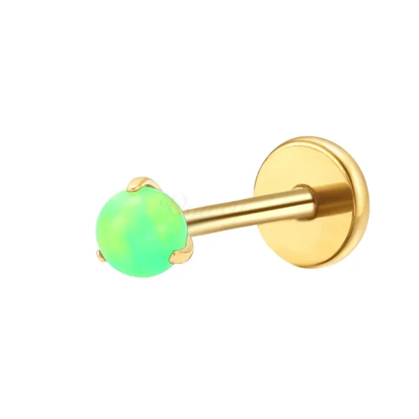 Daweys DS4282 Stud di labbro zircone in titanio con palla opale ipoallergenica, Elegante, Durevole, Design comodo - Immagine 4