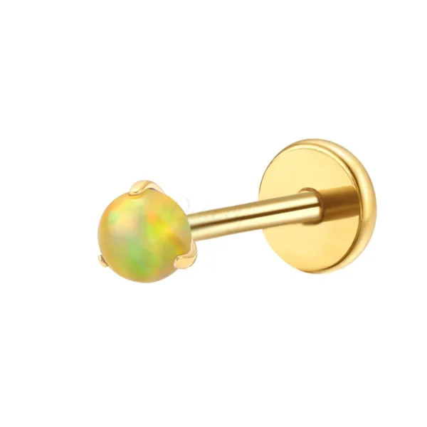 Daweys DS4282 Stud di labbro zircone in titanio con palla opale ipoallergenica, Elegante, Durevole, Design comodo - Immagine 6