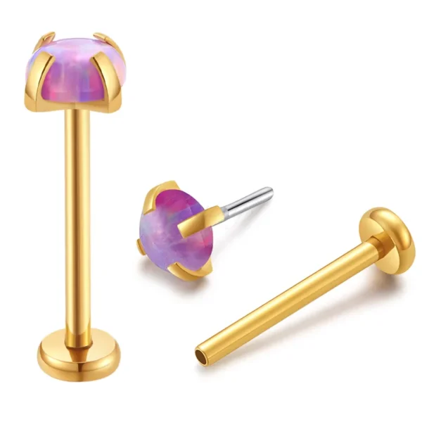 Daweys DS2022 Opal Threadless Labret ASTM F136 Titanio Piercing Gioielli - Immagine 6