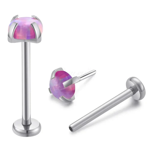 Daweys DS2022 Opal Threadless Labret ASTM F136 Titanio Piercing Gioielli - Immagine 5