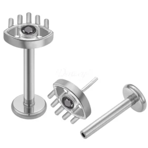 Daweys DS2023 Hand & Eye Threadless Labret ASTM F136 Titanium Protective Symbol Piercing