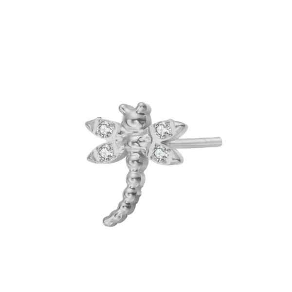Daweys DS2026 Dragonfly Zircon Plug Lip Piercing Sparkling Elegant Threadless Labret Jewelry