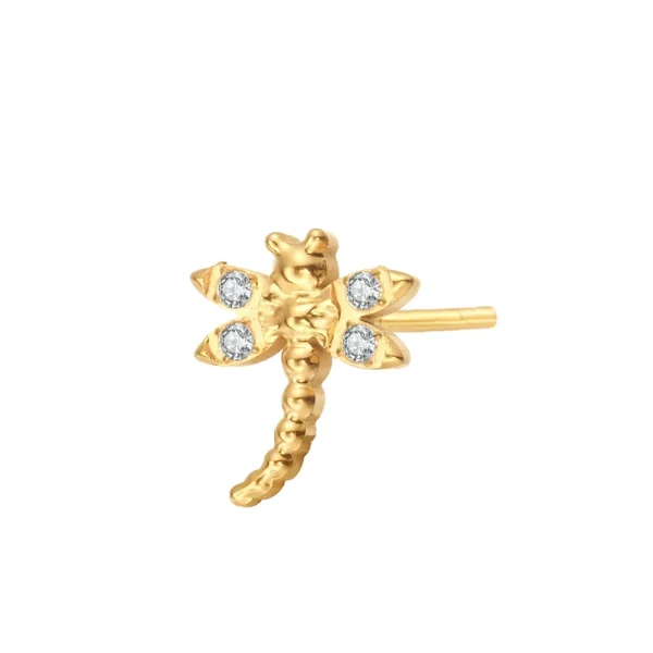 Daweys DS2026 Dragonfly Zircon Plug Lip Piercing Sparkling Elegant Threadless Labret Jewelry - Image 2