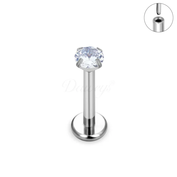 Daweys DS2045 Lip Stud Zircon Threadless labret Titanium Piercing Jewelry - Immagine 3