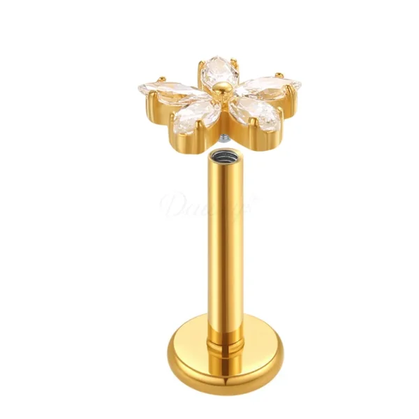 Daweys DS4187 Stilige Pentagonal Zircon Lip Stud Piercing Jewelry Labrets - Bilde 2