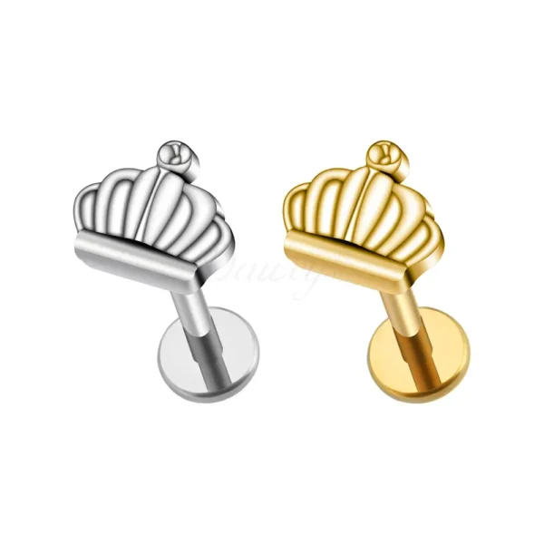 Daweys DS4338 Crown Lip Piercing Stylish Titanium Elegant Design Jewelry Labrets