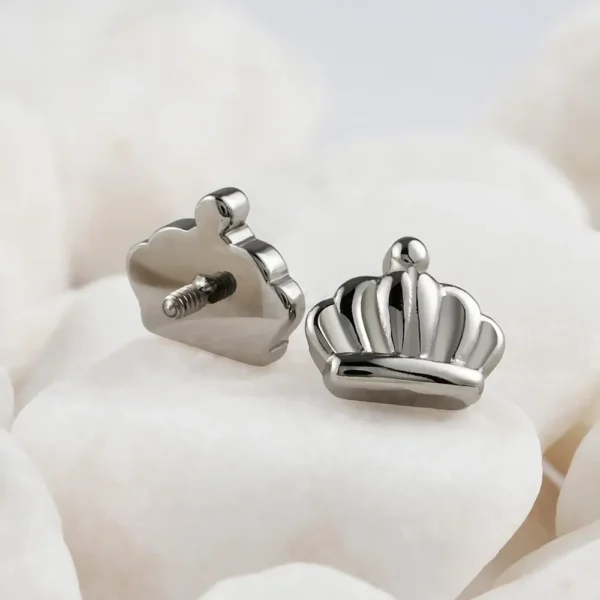 Daweys DS4338 Crown Lip Piercing Stylish Titanium Elegant Design Jewelry Labrets - Image 4