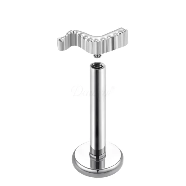 Daweys DS4347 Wave Lip Stud Stylish ASTM F136 Titanium Threaded Piercing Jewelry Labrets - Predstavovať 2