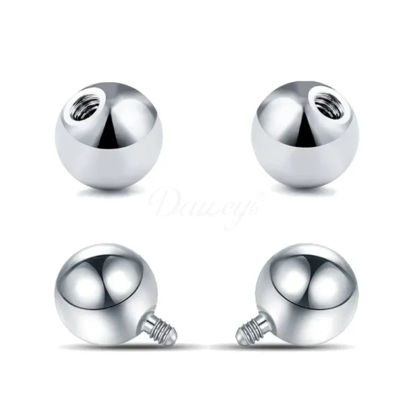Daweys DS7002 ASTM F136 Titanium Internal Thread Ball 316L Body Piercing Jewelry Accessories - Bild 2