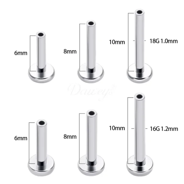 Daweys DS7005 Threadless Plug-in Pin Accessories Durable ASTM F136 Titanium Body Piercing Components - Bild 7