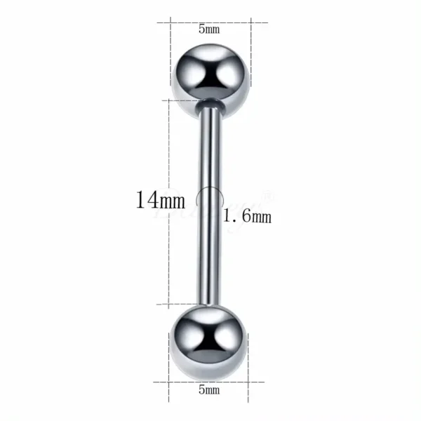 Daweys DS7007 ASTM F136 Titanium External Thread Tongue Bar Durable Body Piercing Jewelry - Bild 2