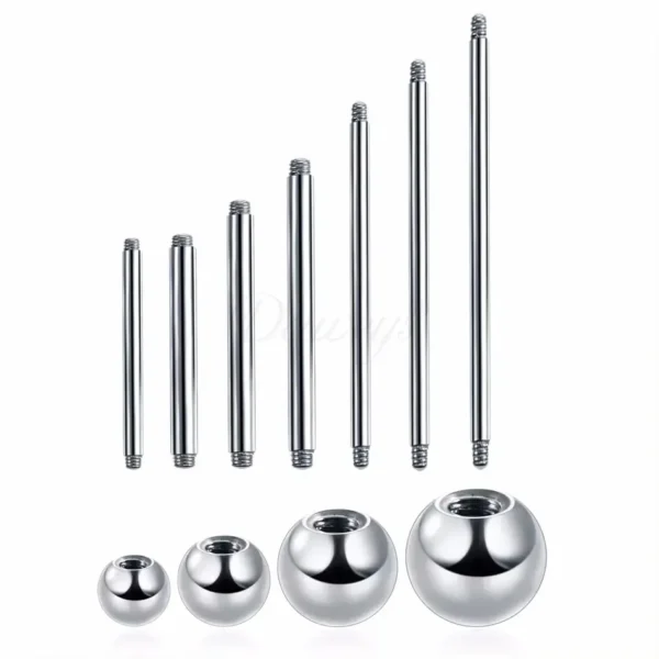 Daweys DS7007 ASTM F136 Titanium External Thread Tongue Bar Durable Body Piercing Jewelry - Bild 3