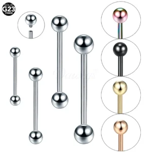 Daweys DS7008 ASTM F136 Titanium Internal Thread Tongue Bar Hypoallergenic & Durable Piercing Jewelry