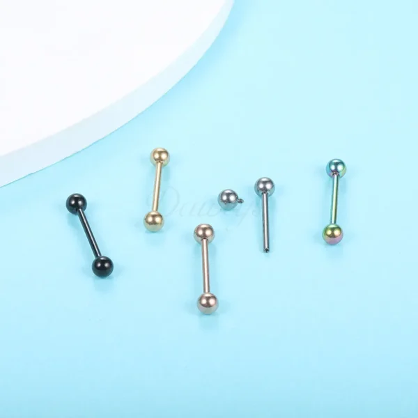 Daweys DS7008 ASTM F136 Titanium Internal Thread Tongue Bar Hypoallergenic & Durable Piercing Jewelry - Bild 3