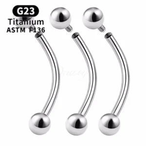 Daweys DS7010 ASTM F136 Titanium Internal Thread Eyebrow Stud Hypoallergenic Durable Piercing Jewelry