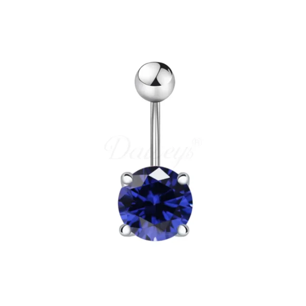 Daweys DS5014 Navel Ring Crystal Gemstone Surgical Steel Belly Barbell Piercing Jewelry - Image 4