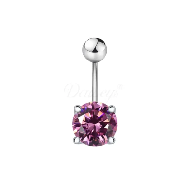 Daweys DS5014 Navel Ring Crystal Gemstone Surgical Steel Belly Barbell Piercing Jewelry - Image 2