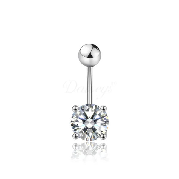 Daweys DS5014 Navel Ring Crystal Gemstone Surgical Steel Belly Barbell Piercing Jewelry