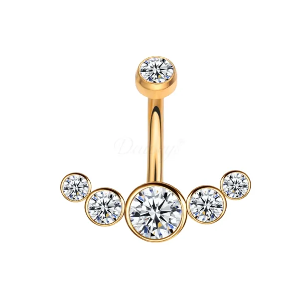 Daweys DS5018 Ship Hook Navel Ring Stylish G23 Titanium Belly Piercing with Unique Design - Image 2