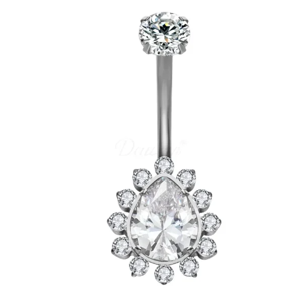 Daweys DS5019 Cat Paw Zircon Navel Ring Unique Design Cute Sparkling Belly Piercing Jewelry