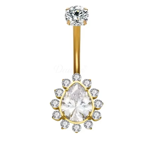 Daweys DS5019 Cat Paw Zircon Navel Ring Unique Design Cute Sparkling Belly Piercing Jewelry - Image 2