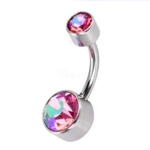 Daweys DS5023 AB Zirconia Navel Piercing Shimmering Gemstones Belly Ring Jewelry
