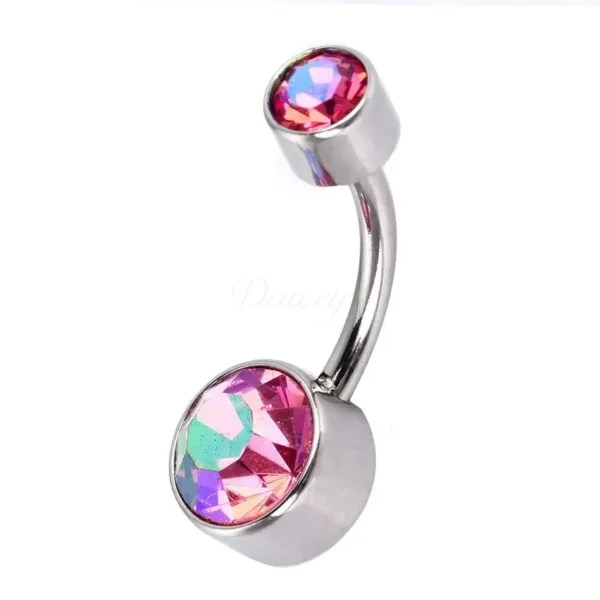 Daweys DS5023 AB Zirconia Navel Piercing Shimmering Gemstones Belly Ring Jewelry