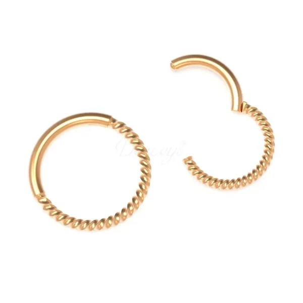 Daweys DS5976 Nose Hoop Closure Ring Stylish Twisted Design in Multiple Colors - Image 5