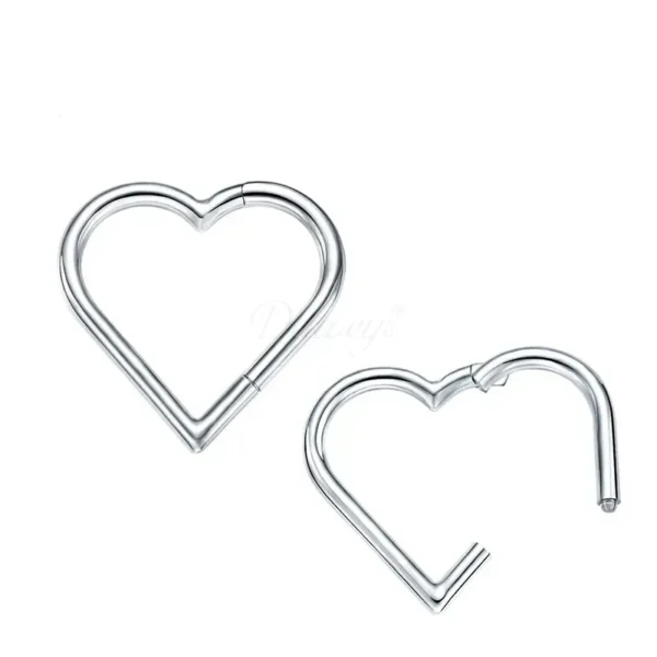 Daweys DS5979 Heart-Shaped Seamless Nose Ring Stylish Durable Titanium Alloy Piercing Jewelry