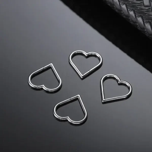 Daweys DS5979 Heart-Shaped Seamless Nose Ring Stylish Durable Titanium Alloy Piercing Jewelry - Image 3
