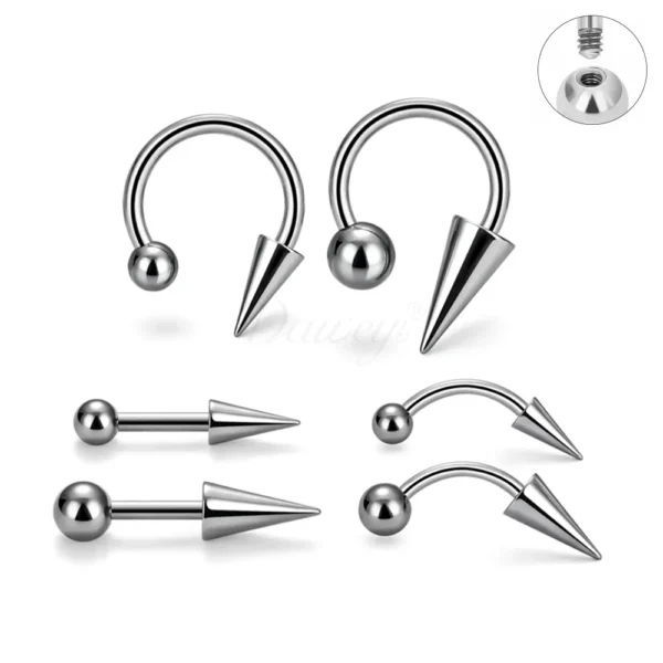 Daweys DS7011 External Thread F136 Titanium Labret Nose Ring – Durable and Stylish Piercing Jewelry