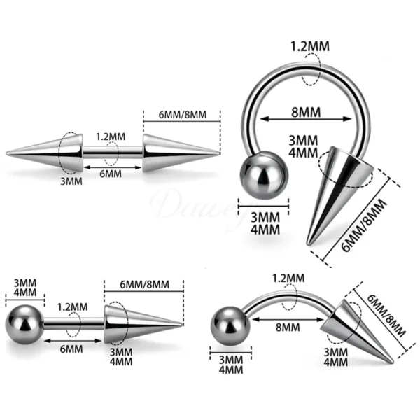 Daweys DS7011 External Thread F136 Titanium Labret Nose Ring – Durable and Stylish Piercing Jewelry - Image 6