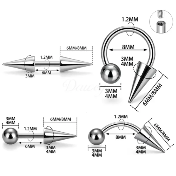 Daweys DS7012 Internal Thread F136 Titanium Piercing – Stylish and Durable Body Jewelry - Image 6