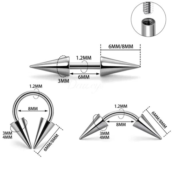 Daweys DS7012 Internal Thread F136 Titanium Piercing – Stylish and Durable Body Jewelry - Image 5