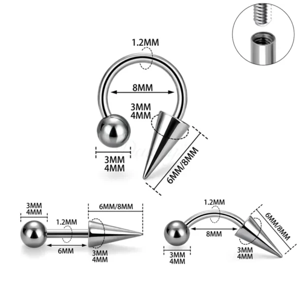 Daweys DS7012 Internal Thread F136 Titanium Piercing – Stylish and Durable Body Jewelry - Image 4