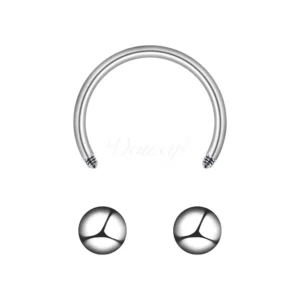 Daweys DS7013 External Thread Horseshoe Ring High-Quality Titanium Piercing Jewelry