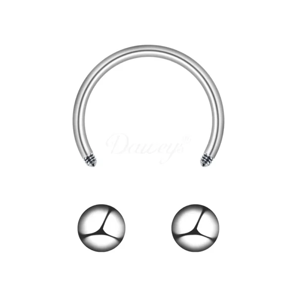 Daweys DS7013 External Thread Horseshoe Ring High-Quality Titanium Piercing Jewelry