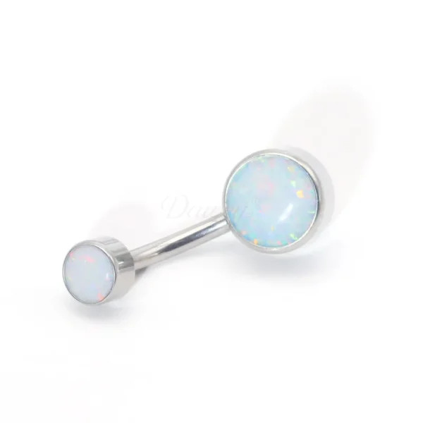 Daweys DS5029 Opal ASTM F136 Titanium Stylish Trendy Navel Stud Hypoallergenic Belly Piercing Barbell Ring - Immagine 4
