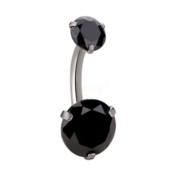 Daweys DS5030 G23 Titanium Belly Button Rings With Fashionable Zircon Embellishment New Trendy Piercing - Immagine 2